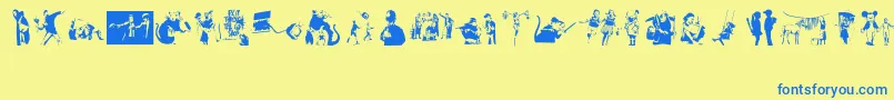 Banksy Font – Blue Fonts on Yellow Background