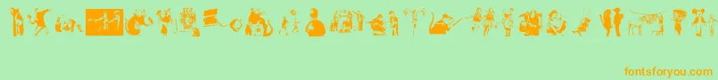 Banksy Font – Orange Fonts on Green Background