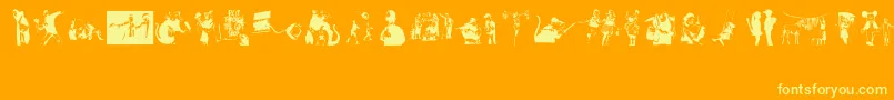 Banksy Font – Yellow Fonts on Orange Background