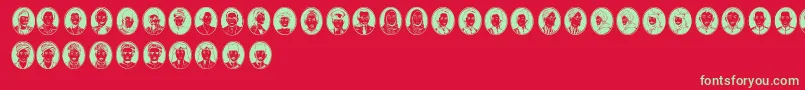 フォントCerminPahlawan – 赤い背景に緑の文字