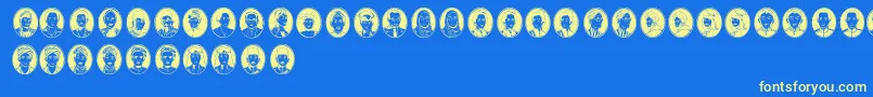 CerminPahlawan Font – Yellow Fonts on Blue Background