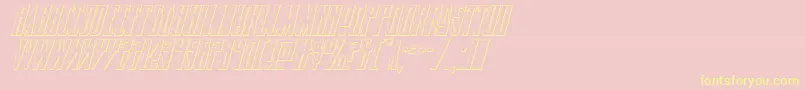 Timberwolf3Dital2-Schriftart – Gelbe Schriften auf rosa Hintergrund