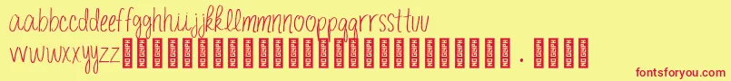 EasymorningRegular Font – Red Fonts on Yellow Background