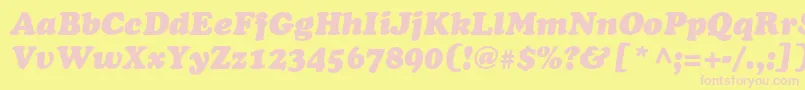 AgcoopercyrItalic Font – Pink Fonts on Yellow Background