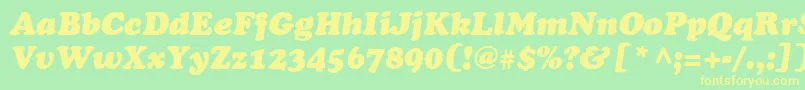 AgcoopercyrItalic Font – Yellow Fonts on Green Background