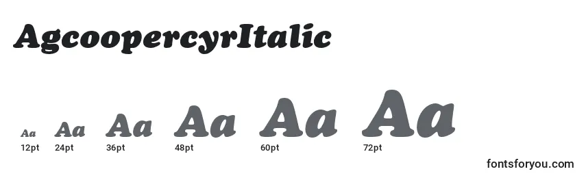 Размеры шрифта AgcoopercyrItalic