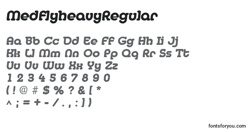 MedflyheavyRegular-fontti – aakkoset, numerot, erikoismerkit