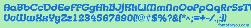 MedflyheavyRegular Font – Blue Fonts on Green Background