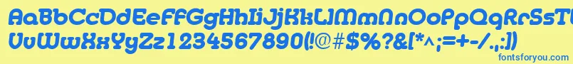 MedflyheavyRegular Font – Blue Fonts on Yellow Background