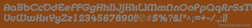 MedflyheavyRegular-fontti – harmaat kirjasimet ruskealla taustalla