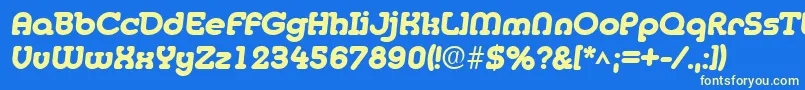 MedflyheavyRegular Font – Yellow Fonts on Blue Background