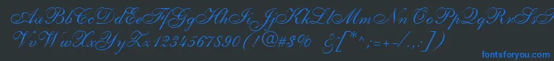 Shellyallegroc Font – Blue Fonts on Black Background