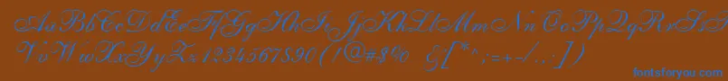 Shellyallegroc Font – Blue Fonts on Brown Background