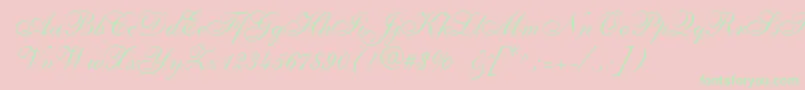 Shellyallegroc-Schriftart – Grüne Schriften auf rosa Hintergrund