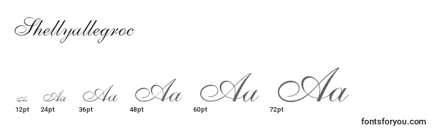 Shellyallegroc Font Sizes