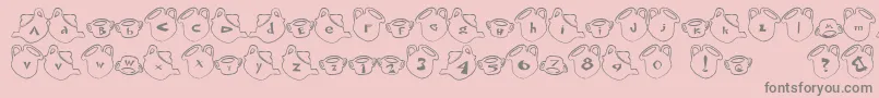 CupFont-Schriftart – Graue Schriften auf rosa Hintergrund