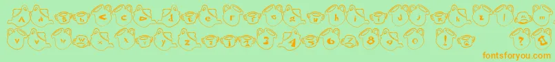 CupFont-fontti – oranssit fontit vihreällä taustalla