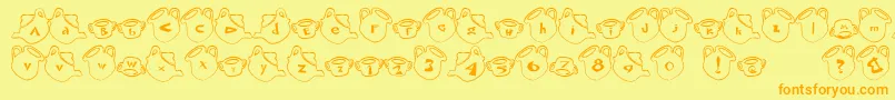 CupFont Font – Orange Fonts on Yellow Background
