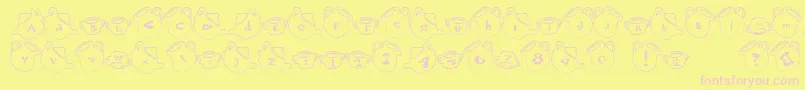 フォントCupFont – ピンクのフォント、黄色の背景