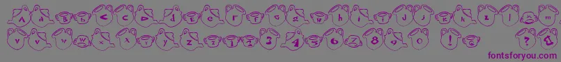 フォントCupFont – 紫色のフォント、灰色の背景