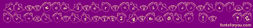 Fonte CupFont – fontes amarelas em um fundo roxo
