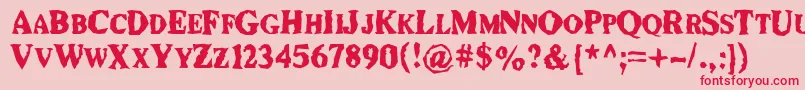 Fonte DurianRepublik – fontes vermelhas em um fundo rosa