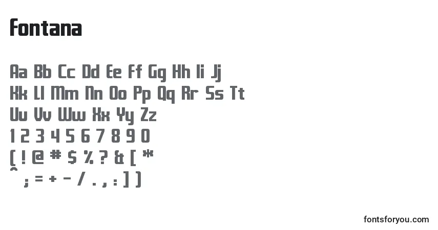 Fontana Font – alphabet, numbers, special characters