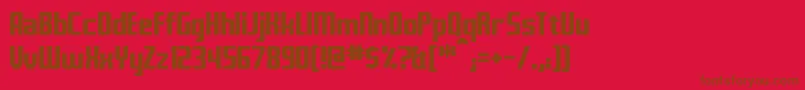 Czcionka Fontana – brązowe czcionki na czerwonym tle