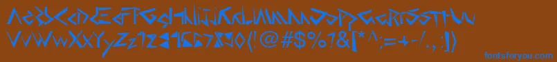 Atlantis Font – Blue Fonts on Brown Background