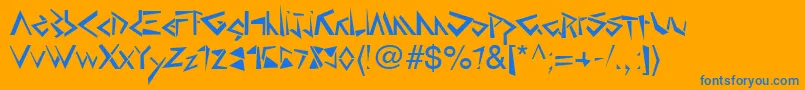 Atlantis Font – Blue Fonts on Orange Background