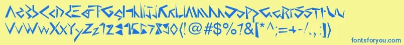 Atlantis Font – Blue Fonts on Yellow Background