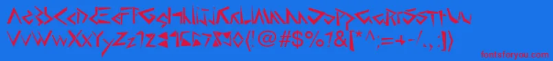 Atlantis Font – Red Fonts on Blue Background