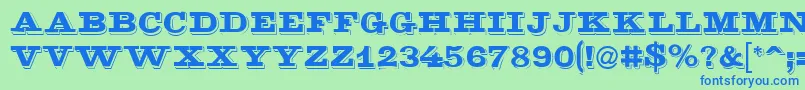 LaminacapssskRegular Font – Blue Fonts on Green Background