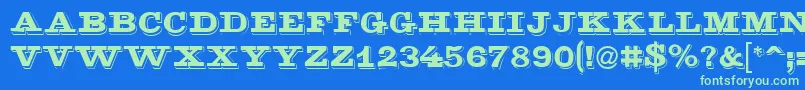 LaminacapssskRegular Font – Green Fonts on Blue Background