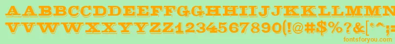 LaminacapssskRegular Font – Orange Fonts on Green Background