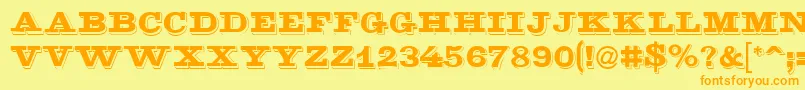 LaminacapssskRegular Font – Orange Fonts on Yellow Background