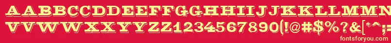 LaminacapssskRegular Font – Yellow Fonts on Red Background