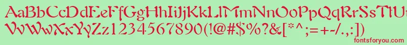 PaletteSsi Font – Red Fonts on Green Background