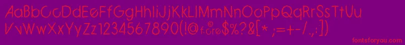 ZeroCre Font – Red Fonts on Purple Background