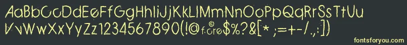 ZeroCre Font – Yellow Fonts on Black Background