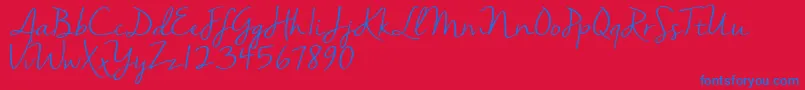 Nellasuedemo Font – Blue Fonts on Red Background