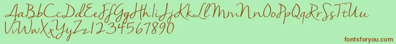 Nellasuedemo Font – Brown Fonts on Green Background