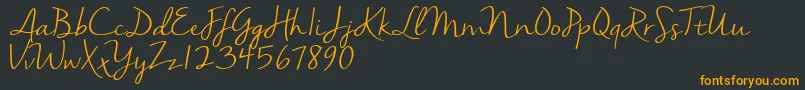 Nellasuedemo-Schriftart – Orangefarbene Schriften auf schwarzem Hintergrund