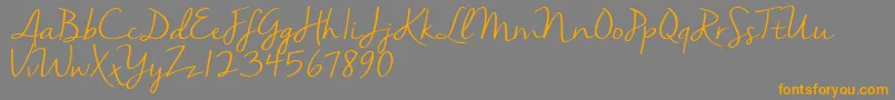 Nellasuedemo Font – Orange Fonts on Gray Background