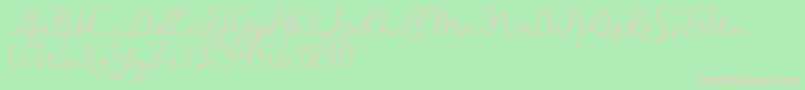 Nellasuedemo Font – Pink Fonts on Green Background