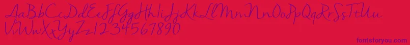 Nellasuedemo Font – Purple Fonts on Red Background