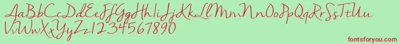 Nellasuedemo Font – Red Fonts on Green Background