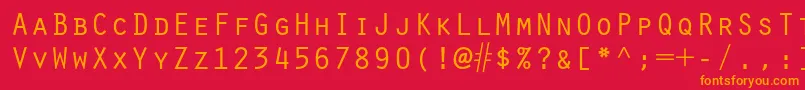 フォントOratorstd – 赤い背景にオレンジの文字