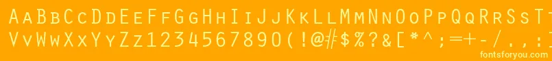 Oratorstd Font – Yellow Fonts on Orange Background