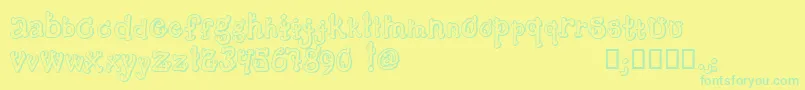 CactusSandwichPlainFm Font – Green Fonts on Yellow Background